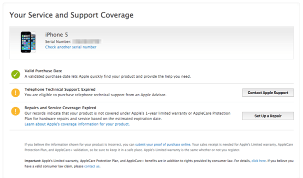 iPhone warranty