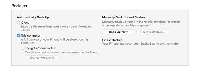 Restore from backup