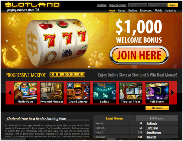 Slotland casino iPhone bonus