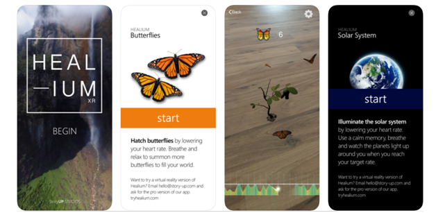 The Healium AR App on your iPhone that helps you manage anxiety