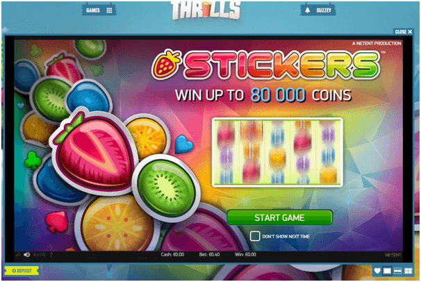 Thrills Casino Sticker Pokies Game