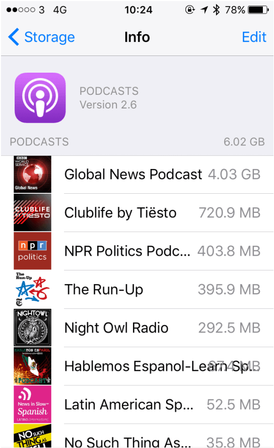 Delete podcast files