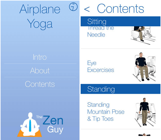 Airplane yoga